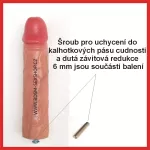 Dildo se závitem - doplněk k erotickým hračkám redukce k dildu pro uchycení k pásu cudnosti