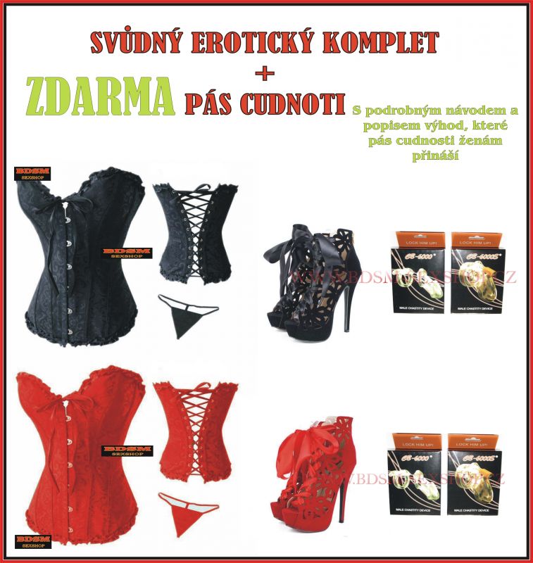 Svůdný erotický komplet + pás cudnosti zdarma